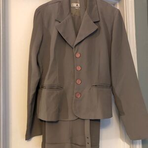 Rampage Taupe Blazer with Pink Button Accents